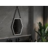 Mexen Orla apšviestas vonios veidrodis 60 x 80 cm, LED 6000K, antirūkštis, juodas rėmelis - 9815-060-080-611-70