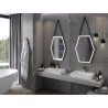 Mexen Orla apšviestas vonios veidrodis 60 x 80 cm, LED 6000K, antirūkštis, juodas rėmelis - 9815-060-080-611-70