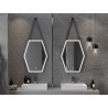Mexen Orla apšviestas vonios veidrodis 60 x 80 cm, LED 6000K, nuo rasojimo, juodas rėmas - 9815-060-080-611-70