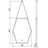 Mexen Orla apšviestas vonios veidrodis 60 x 80 cm, LED 6000K, apsauga nuo garų, juodas rėmas - 9815-060-080-611-70