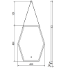 Mexen Orla apšviestas vonios veidrodis 60 x 80 cm, LED 6000K, be garų, juodas rėmas - 9815-060-080-611-70