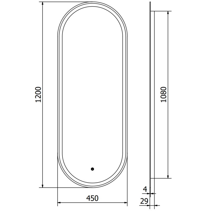 Mexen Bono apšviestas vonios kambario veidrodis 45 x 120 cm, LED 6000K, anti-rūkas - 9816-045-120-611-00