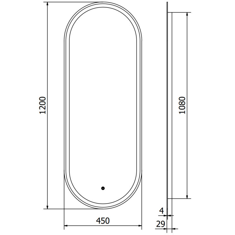 Mexen Bono apšviestas vonios veidrodis 45 x 120 cm, LED 6000K, priešrasotinis - 9816-045-120-611-00