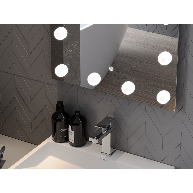 Mexen Dona apšviestas vonios veidrodis 50 x 70 cm, LED 6000K, nuo rūkstančio rūko - 9818-050-070-611-00
