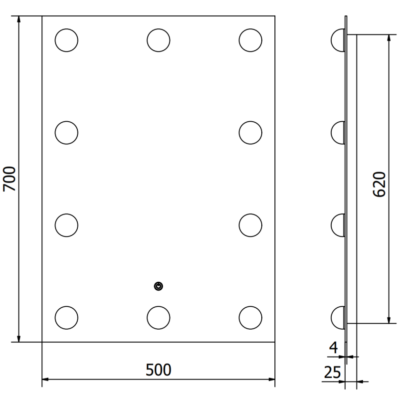 Mexen Dona apšviestas vonios veidrodis 50 x 70 cm, LED 6000K, antifoga - 9818-050-070-611-00