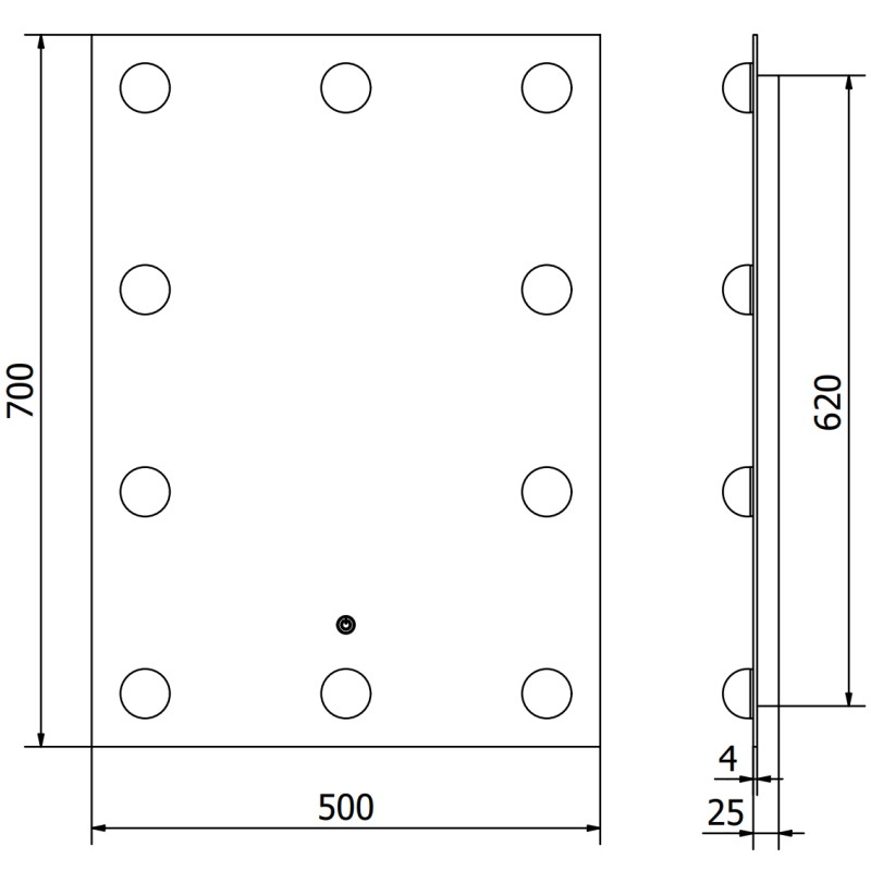 Mexen Dona apšviestas vonios veidrodis 50 x 70 cm, LED 6000K, nuo rūkstančio rūko - 9818-050-070-611-00