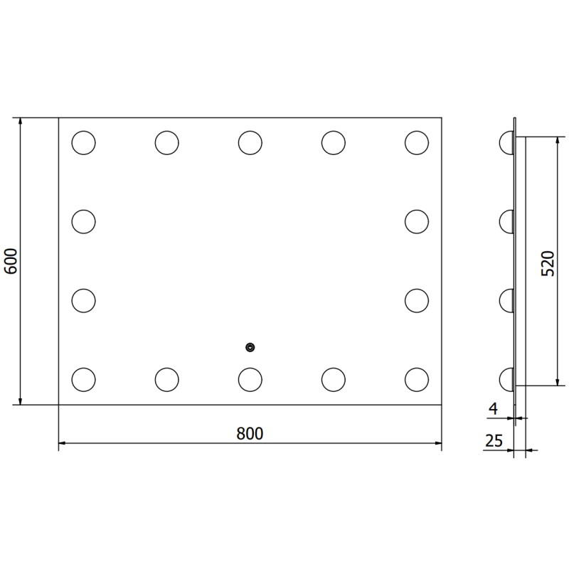 Mexen Dona vonios veidrodis su apšvietimu 80 x 60 cm, LED 6000K, nuo garų - 9818-080-060-611-00