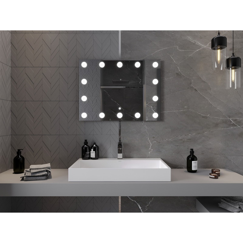 Mexen Dona vonios veidrodis su apšvietimu 80 x 60 cm, LED 6000K, nuo garų - 9818-080-060-611-00