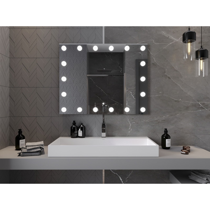 Mexen Dona 100 x 80 cm apšviestas vonios veidrodis, LED 6000K, nuo garų - 9818-100-080-611-00