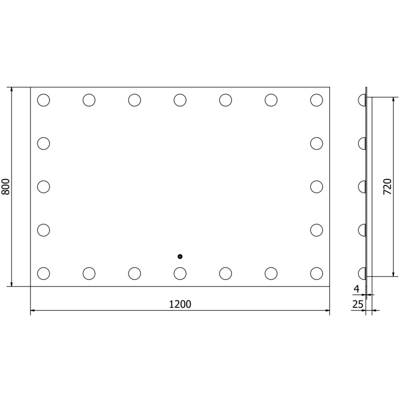 Mexen Dona apšviestas vonios veidrodis 120 x 80 cm, LED 6000K, antirūkas - 9818-120-080-611-00