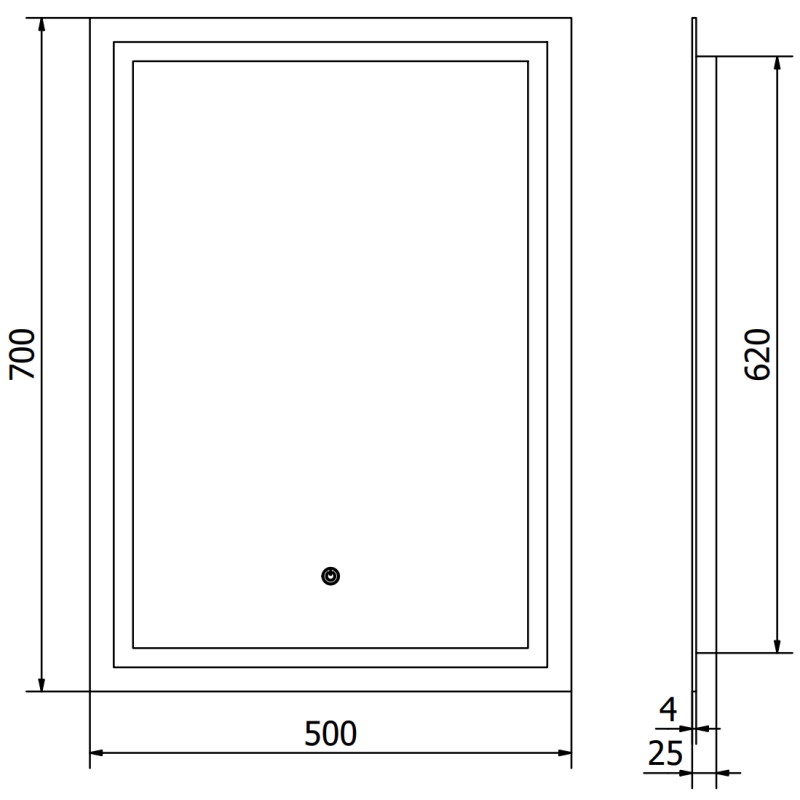 Mexen Miko apšviestas vonios veidrodis 50 x 70 cm, LED 6000K, nuo rasojimo - 9819-050-070-611-00