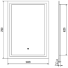 Mexen Miko apšviestas vonios veidrodis 50 x 70 cm, LED 6000K, nuo rasojimo - 9819-050-070-611-00