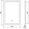 Mexen Miko vonios veidrodis su apšvietimu 50 x 70 cm, LED 6000K, priešrūkinis - 9819-050-070-611-00