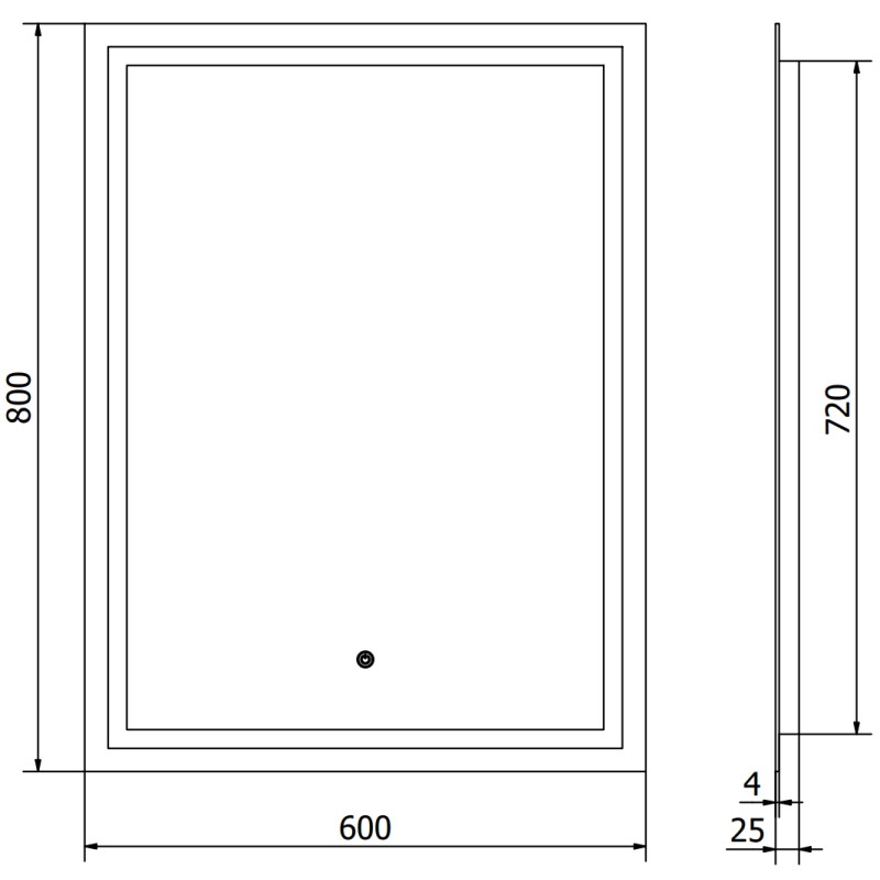 Mexen Miko apšviestas vonios veidrodis 60 x 80 cm, LED 6000K, nuo rasojimo - 9819-060-080-611-00