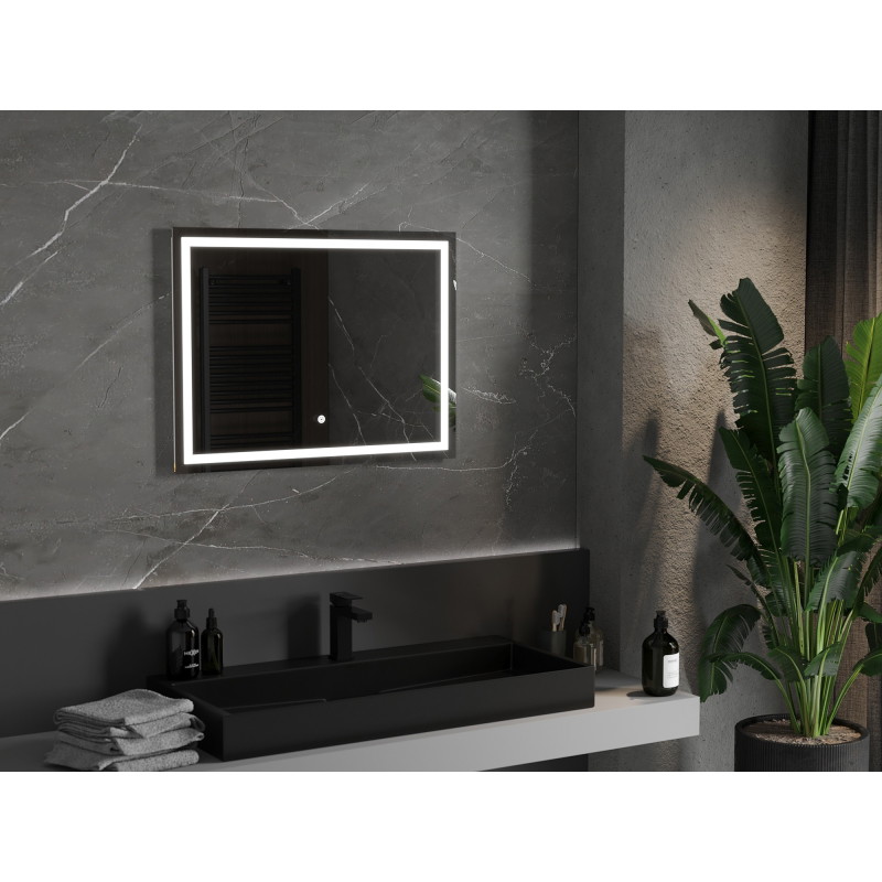 Mexen Miko apšviestas vonios veidrodis 80 x 60 cm, LED 6000K, priešrūkas - 9819-080-060-611-00