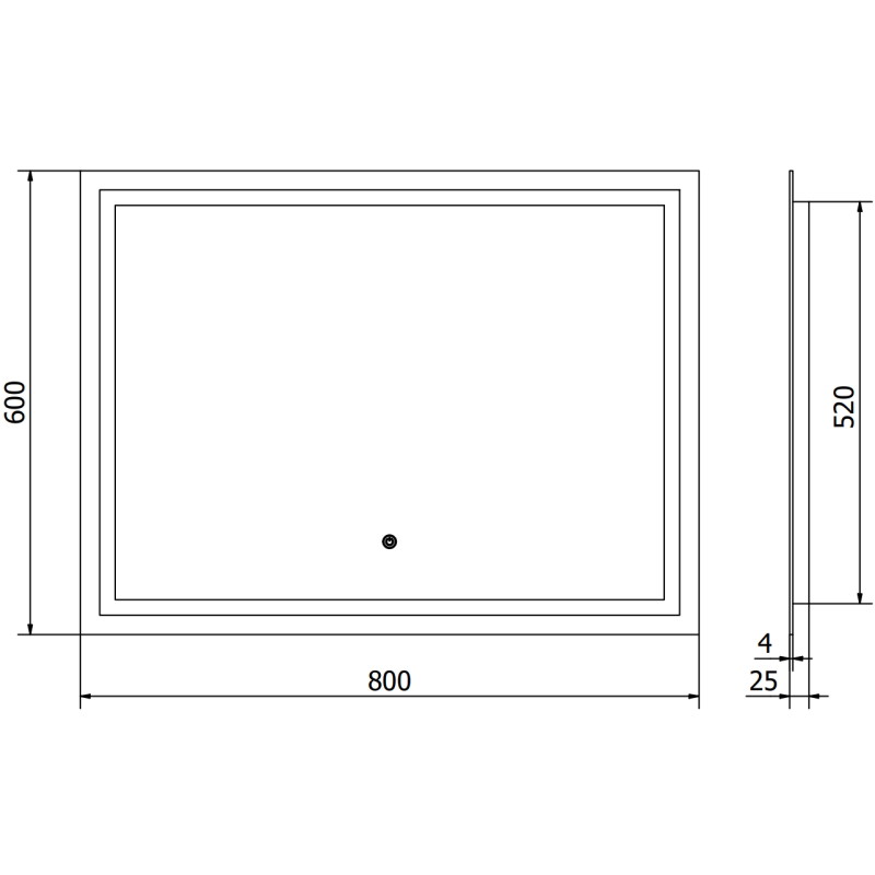 Mexen Miko apšviestas vonios veidrodis 80 x 60 cm, LED 6000K, priešrūkas - 9819-080-060-611-00