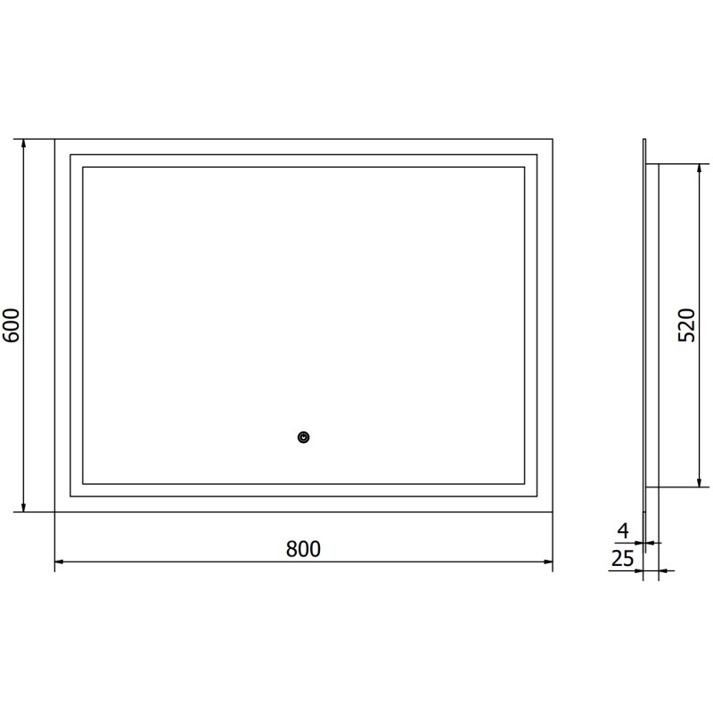 Mexen Miko apšviestas vonios veidrodis 100 x 80 cm, LED 6000K, antipara - 9819-100-080-611-00