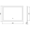 Mexen Miko apšviestas vonios veidrodis 100 x 80 cm, LED 6000K, antifog - 9819-100-080-611-00