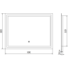 Mexen Miko apšviestas vonios veidrodis 100 x 80 cm, LED 6000K, apsauga nuo garų - 9819-100-080-611-00
