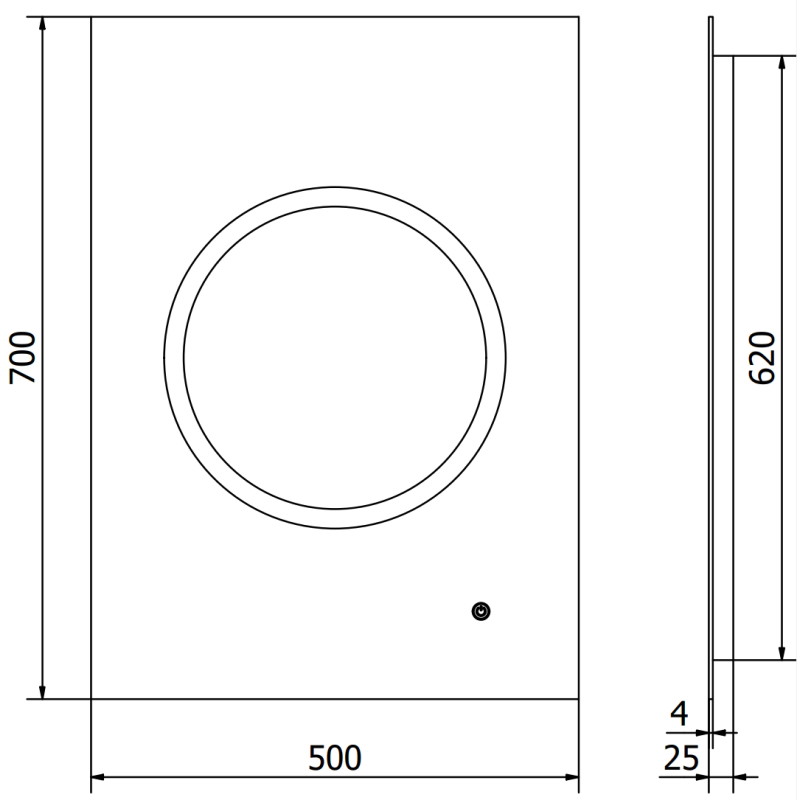 Mexen Koga apšviestas vonios veidrodis 50 x 70 cm, LED 6000K, antifog - 9821-050-070-611-00