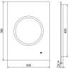 Mexen Koga apšviestas vonios veidrodis 50 x 70 cm, LED 6000K, antifog - 9821-050-070-611-00