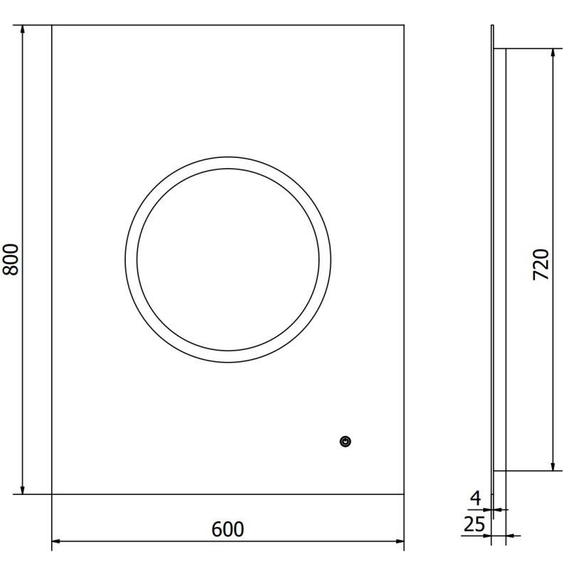 Mexen Koga vonios veidrodis su apšvietimu 60 x 80 cm, LED 6000K, antifog - 9821-060-080-611-00