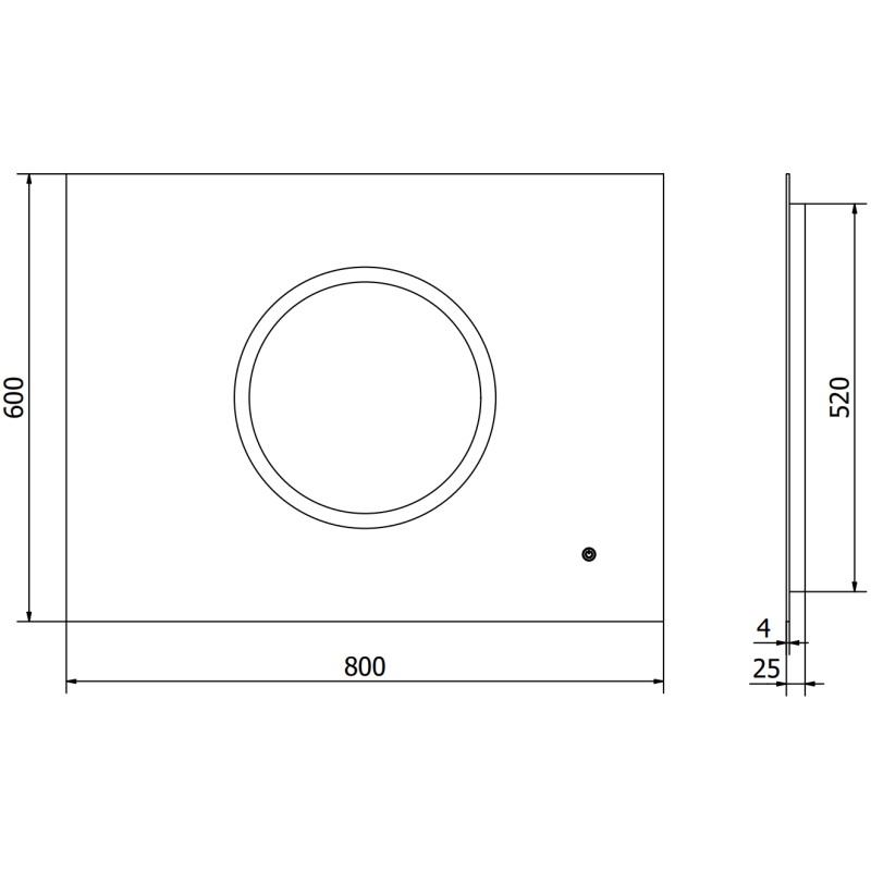 Mexen Koga apšviestas vonios veidrodis 80 x 60 cm, LED 6000K, anti-rasa - 9821-080-060-611-00