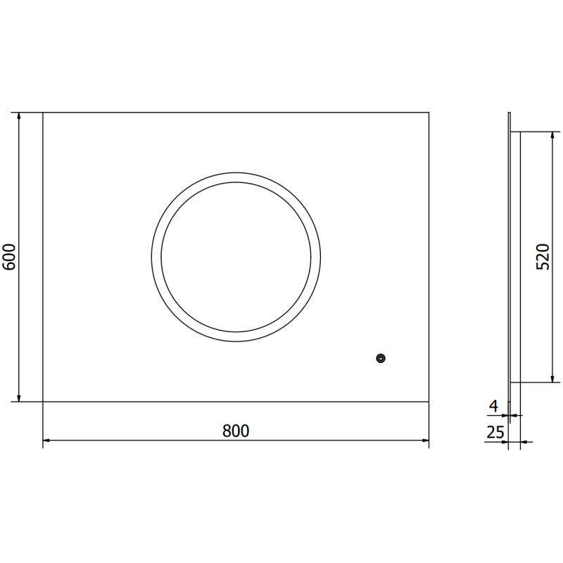 Mexen Koga apšviestas vonios veidrodis 80 x 60 cm, LED 6000K, nuo rasojimo - 9821-080-060-611-00