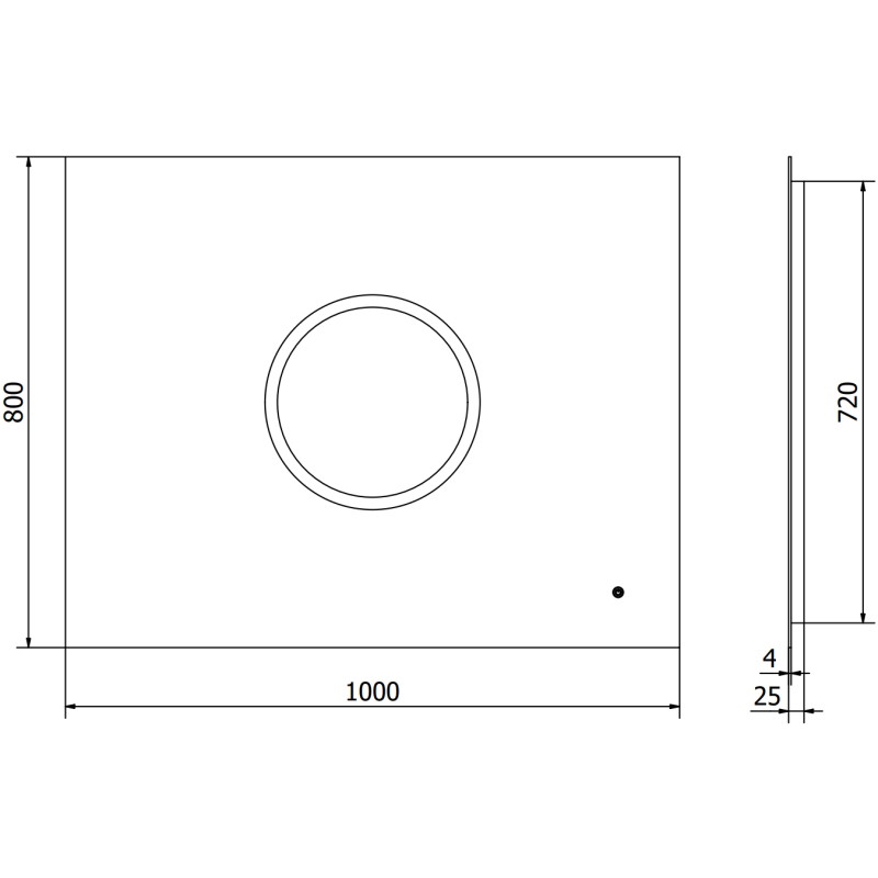 Mexen Koga vonios kambario veidrodis su apšvietimu 100 x 80 cm, LED 6000K, apsauga nuo rasojimo - 9821-100-080-611-00