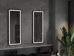 Mexen Coro vonios veidrodis su apšvietimu 45 x 120 cm, LED 6000K, antirūko, juodas rėmas - 9817-045-120-611-70