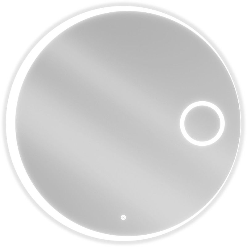 Mexen Ella apšviestas vonios veidrodis su kosmetiniu veidrodžiu, apvalus 90 cm, LED 6000K, priešrūkinis