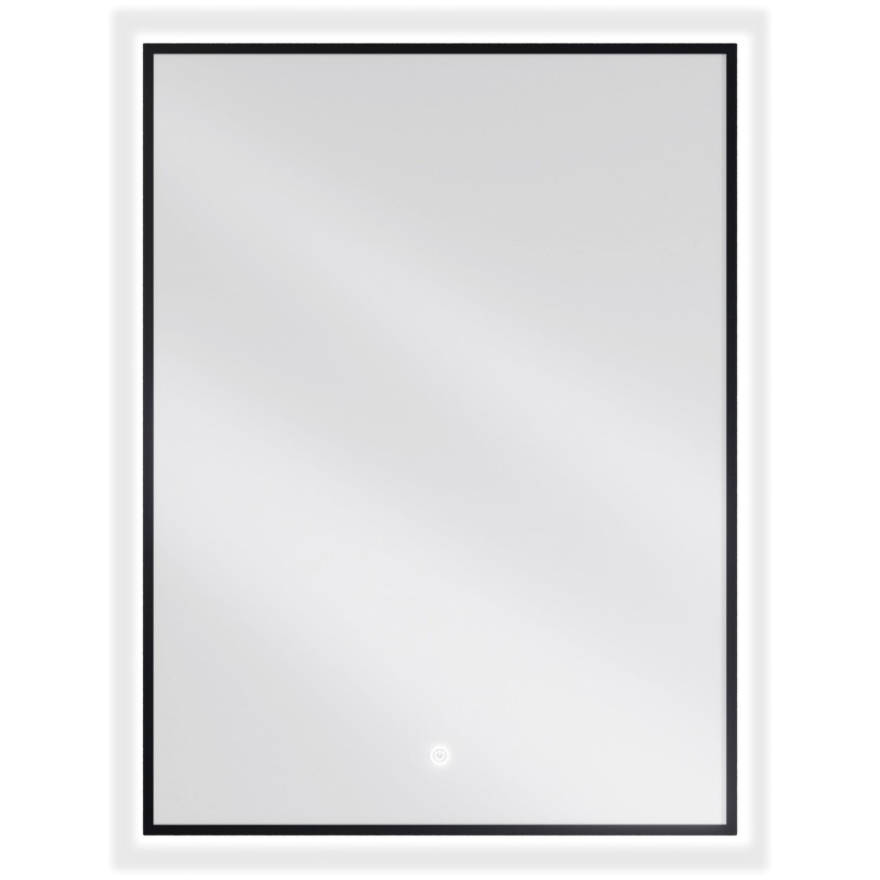 Mexen Erma vonios veidrodis su apšvietimu 60 x 80 cm, LED 6000K, antifog, juodas rėmas - 9814-060-080-611-70