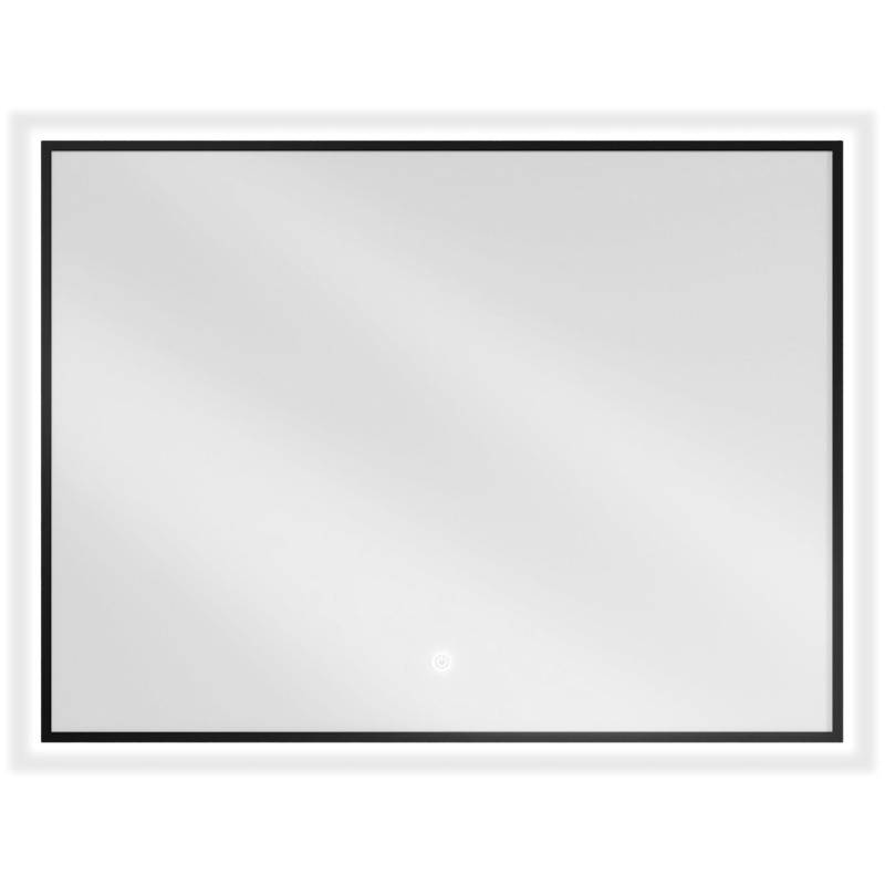 Mexen Erma apšviestas vonios veidrodis 80 x 60 cm, LED 6000K, anti-garinis, juodas rėmelis - 9814-080-060-611-70
