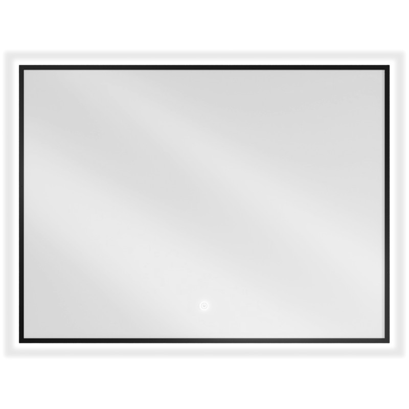 Mexen Erma veidrodinė vonios lentyna su apšvietimu 80 x 60 cm, LED 6000K, anti-rasos, juodas rėmas - 9814-080-060-611-70