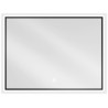 Mexen Erma apšviestas vonios veidrodis 80 x 60 cm, LED 6000K, anti-garinis, juodas rėmelis - 9814-080-060-611-70