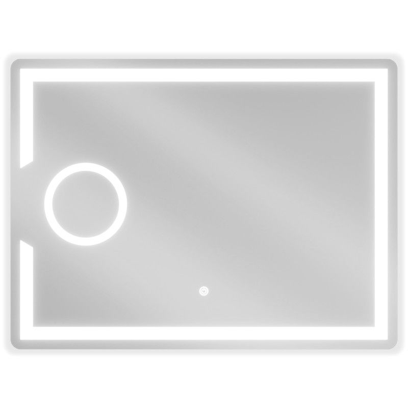 Mexen Onyx apšviestas vonios veidrodis su kosmetiniu veidrodėliu 80 x 60 cm, LED 6000K, nuo garų - 9813-080-060-611-00