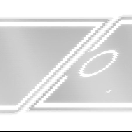 Mexen Onyx apšviestas vonios veidrodis su kosmetiniu veidrodėliu 80 x 60 cm, LED 6000K, nuo garų - 9813-080-060-611-00