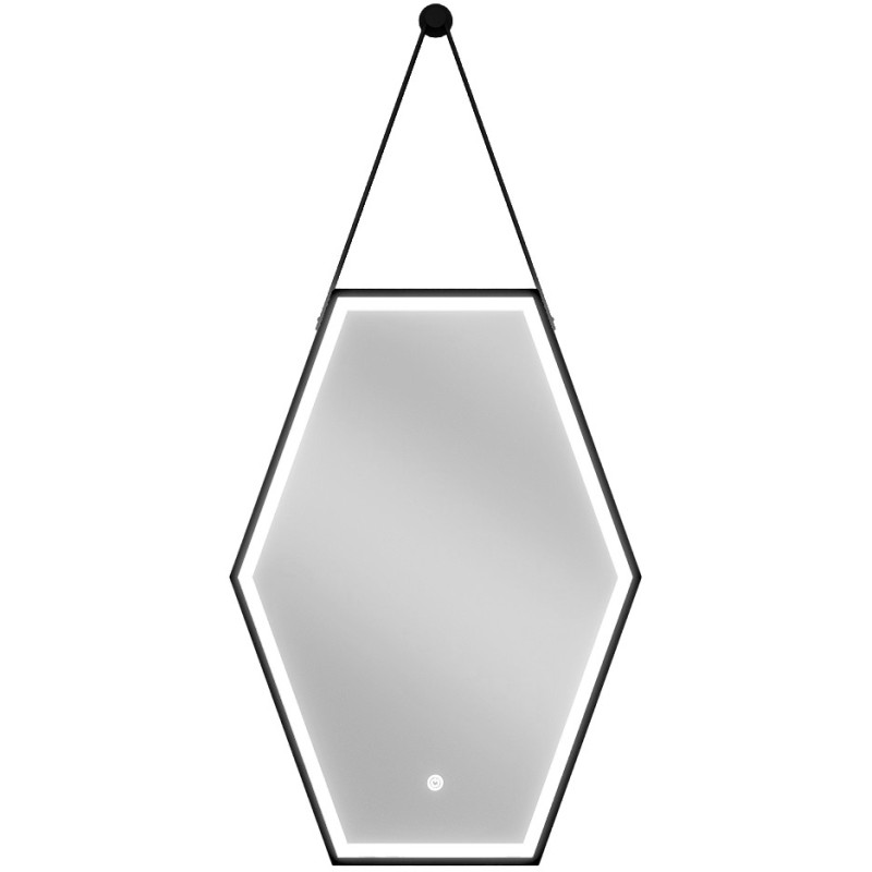 Mexen Orla apšviestas vonios veidrodis 50 x 70 cm, LED 6000K, priešužtemimas, juodas rėmas - 9815-050-070-611-70