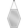 Mexen Orla apšviestas vonios veidrodis 50 x 70 cm, LED 6000K, apsauga nuo rasojimo, juodas rėmas - 9815-050-070-611-70