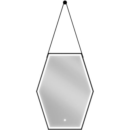 Mexen Orla apšviestas vonios veidrodis 60 x 80 cm, LED 6000K, be garų, juodas rėmas - 9815-060-080-611-70