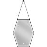 Mexen Orla apšviestas vonios veidrodis 60 x 80 cm, LED 6000K, be garų, juodas rėmas - 9815-060-080-611-70