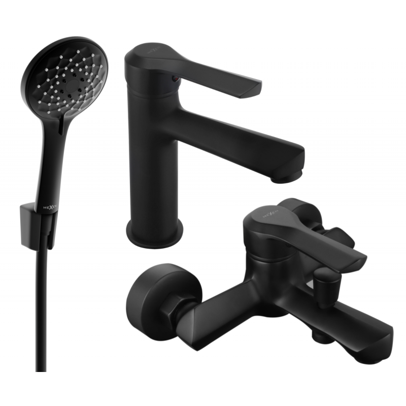 Mexen Sabre R74 vonios komplektas, juodas - 72103R74-70