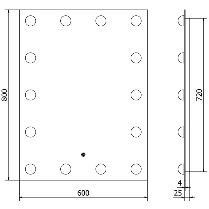 Mexen Dona apšviestas vonios veidrodis 60 x 80 cm, LED 6000K, anti-garu - 9818-060-080-611-00