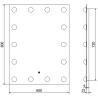 Mexen Dona apšviestas vonios veidrodis 60 x 80 cm, LED 6000K, anti-garu - 9818-060-080-611-00