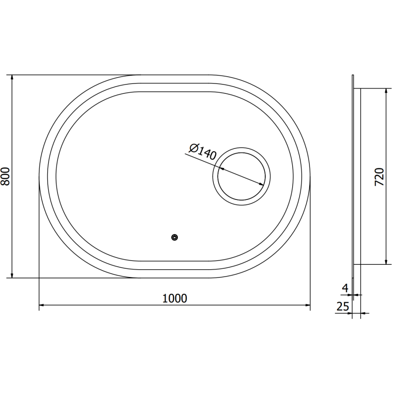 Mexen Umba apšviestas vonios veidrodis su kosmetiniu veidrodžiu 100 x 80 cm, LED 6000K, antifog - 9822-100-080-611-00