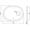 Mexen Umba veidrodinis vonios veidrodis su apšvietimu ir kosmetiniu veidrodėliu 100 x 80 cm, LED 6000K, be rasos - 9822-100-080?