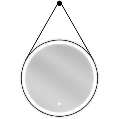 Mexen Reni apšviestas vonios veidrodis, apvalus 60 cm, LED 6000K, apsauga nuo rasojimo, juodas rėmas - 9812-060-060-611-70