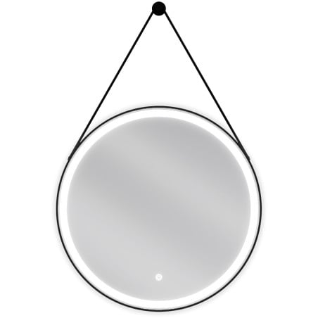 Mexen Reni apvali apšviesta vonios veidrodis, 60 cm, LED 6000K, anti-rūkas, juodas rėmas - 9812-060-060-611-70
