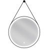 Mexen Reni apšviestas apvalus vonios veidrodis, 60 cm, LED 6000K, be rasos, juodas rėmas - 9812-060-060-611-70