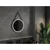Mexen Reni apšviestas apvalus vonios veidrodis, 60 cm, LED 6000K, be rasos, juodas rėmas - 9812-060-060-611-70